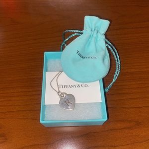 Tiffany and Co., Initial "R" Heart Necklace
